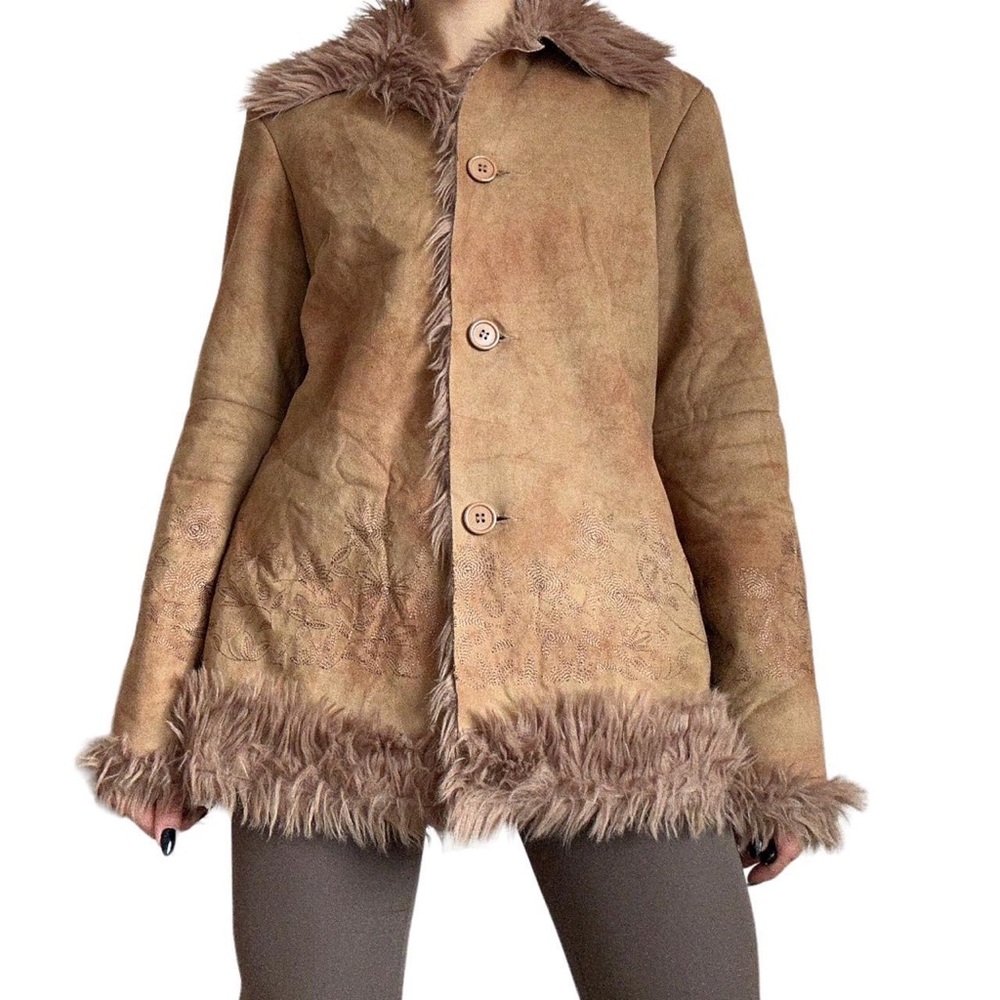 Afghan coat tan faux fur penny lane vintage y2k jacket
